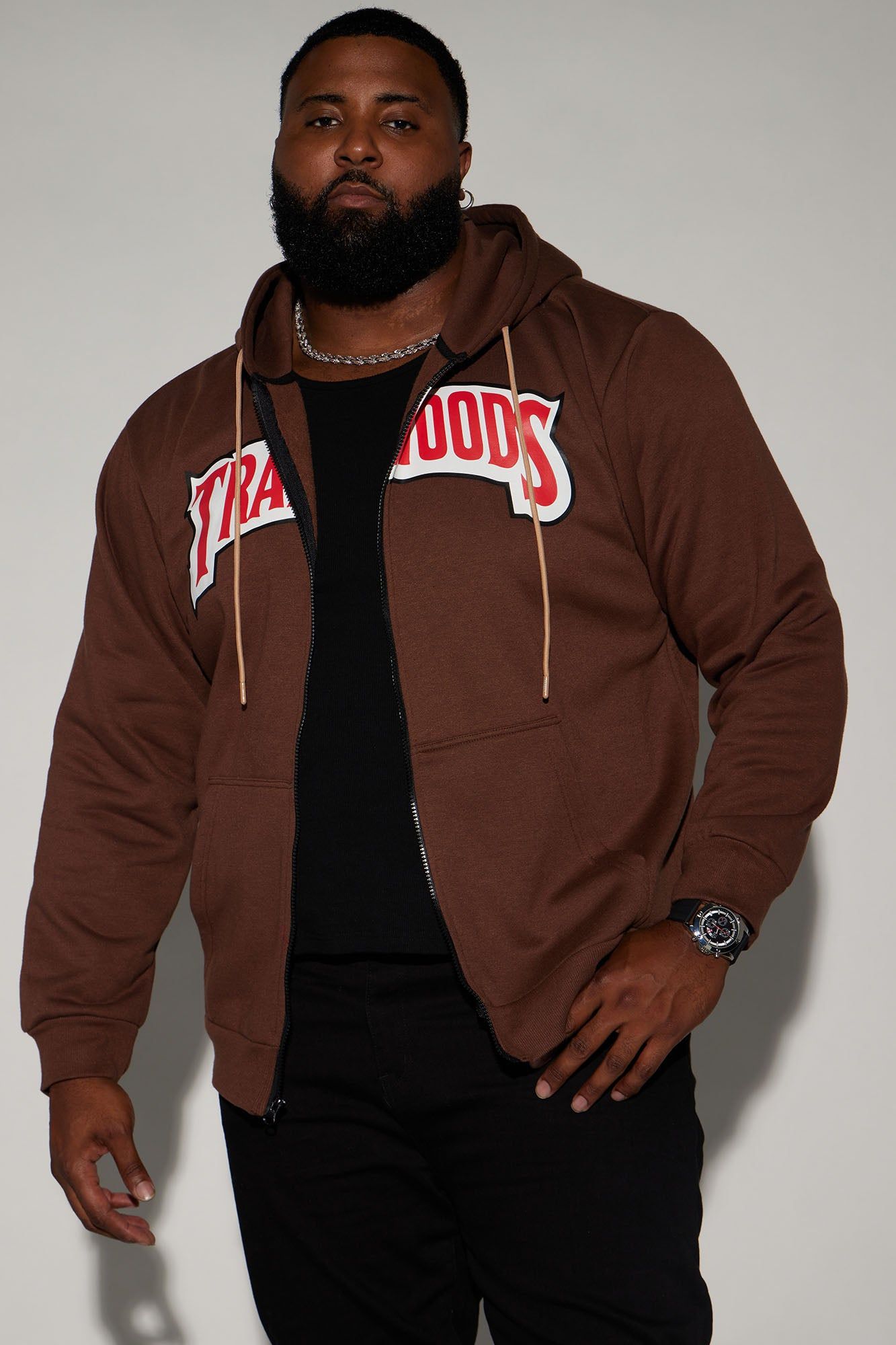 Trapwoods Zip Hoodie - Brown sold by Fashion Nova product image thumbnail 4