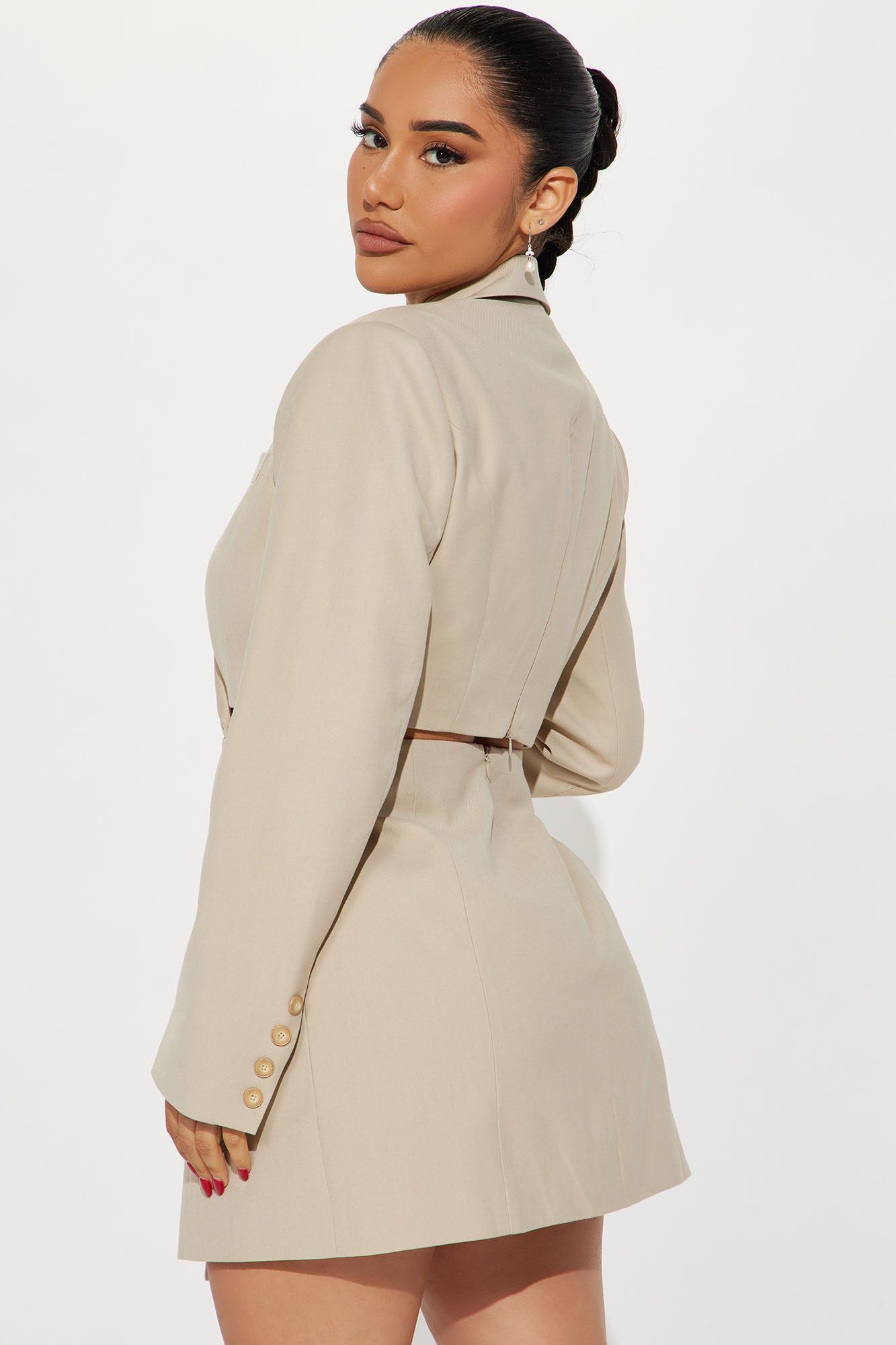 Zoe Blazer Mini Dress - Beige sold by Fashion Nova product image thumbnail 3