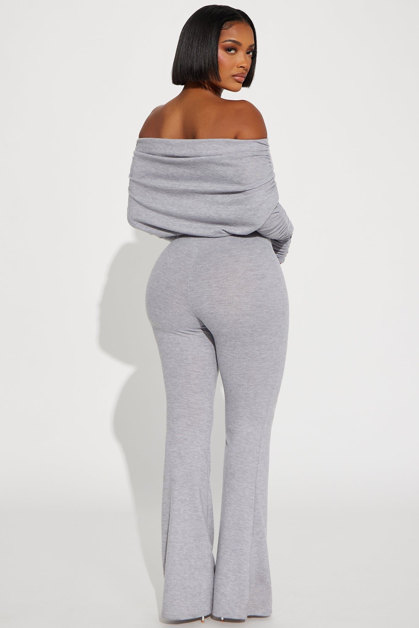 Yasmine Off Shoulder Sweater Jumpsuit - Heather Grey sold by Fashion Nova product image thumbnail 3
