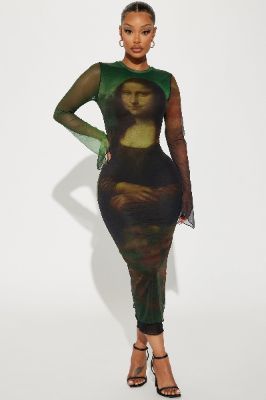 Monalisa Mesh Midi Dress - Green sold by Fashion Nova