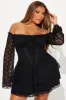 Mazzy Lace Mini Dress - Black sold by Fashion Nova