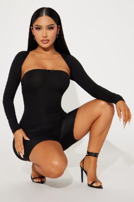 Always Looking Cute Romper - Black sold by Fashion Nova