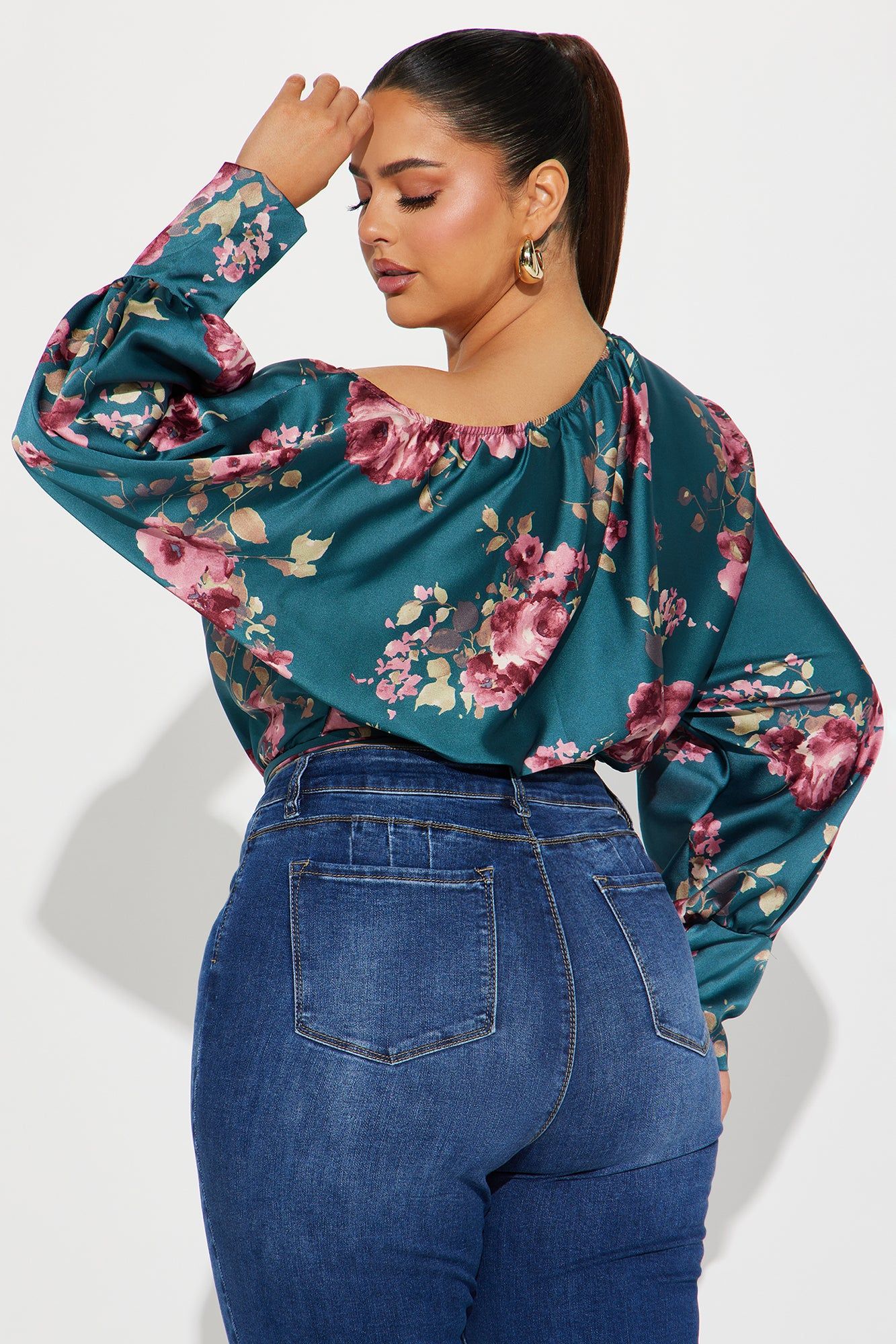 Time For Tea Satin Blouse - Blue/combo sold by Fashion Nova product image thumbnail 6