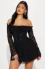 Mazzy Lace Mini Dress - Black sold by Fashion Nova