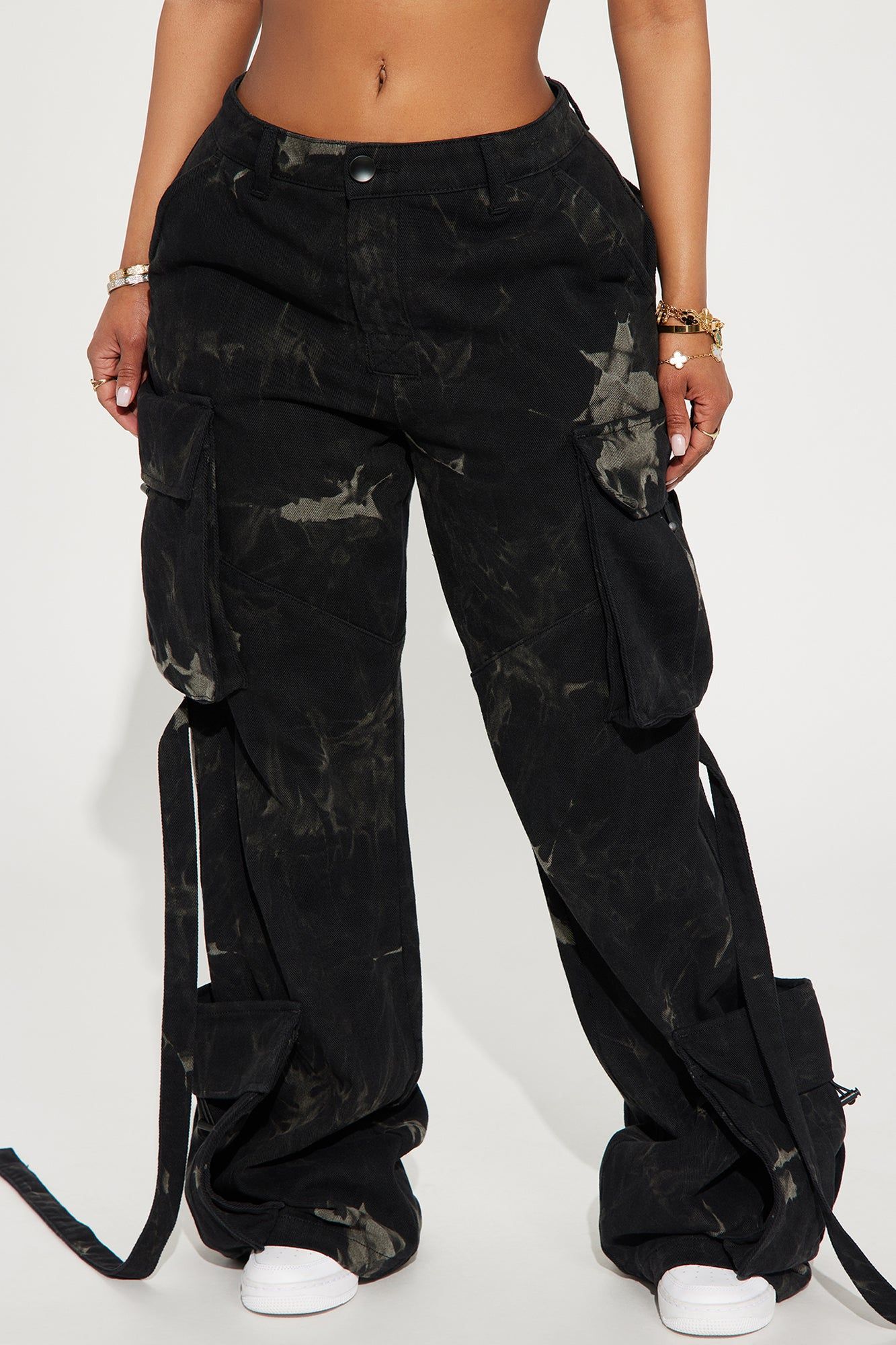 Level You Up Mineral Wash Cargo Pant - Black/combo sold by Fashion Nova product image thumbnail 2