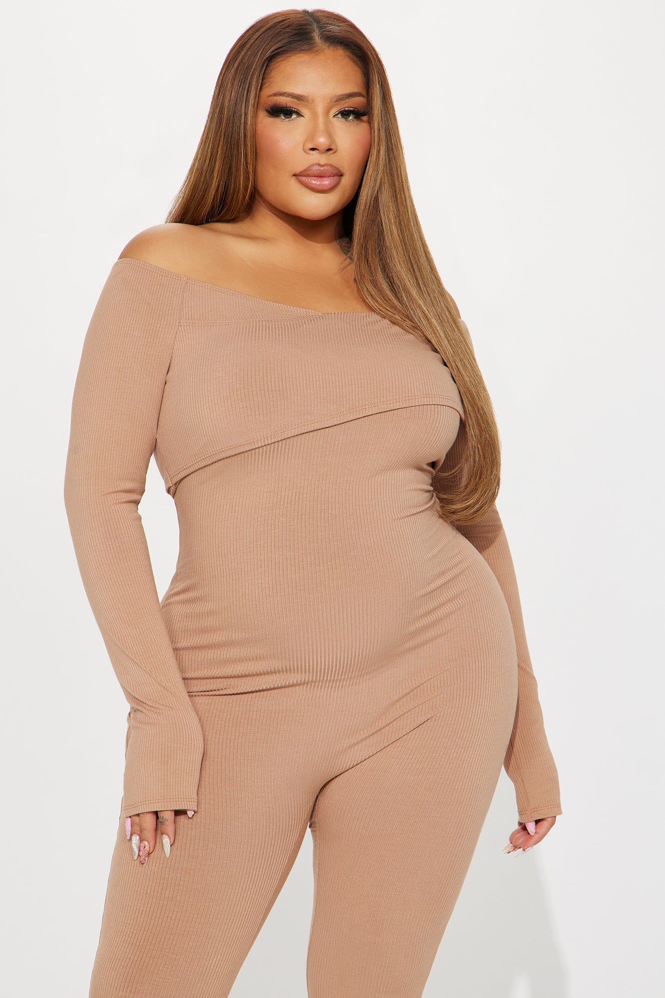 Clarisse Ribbed Jumpsuit - Taupe sold by Fashion Nova product image thumbnail 5