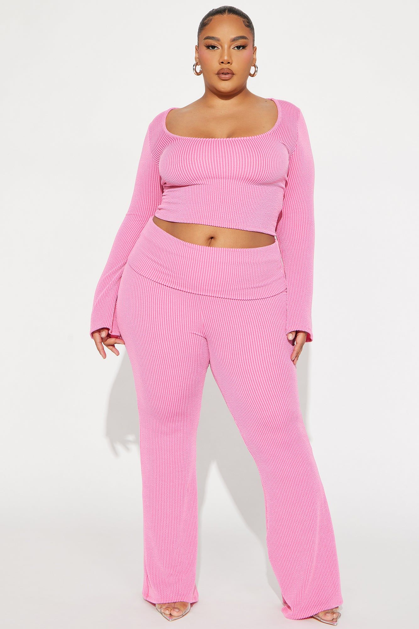 Set The Mood Ribbed Pant Set - Pink sold by Fashion Nova product image thumbnail 4