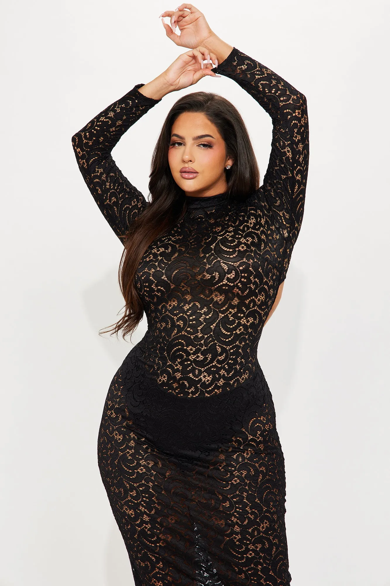 Griselda Lace Midi Dress - Black sold by Fashion Nova product image thumbnail 5