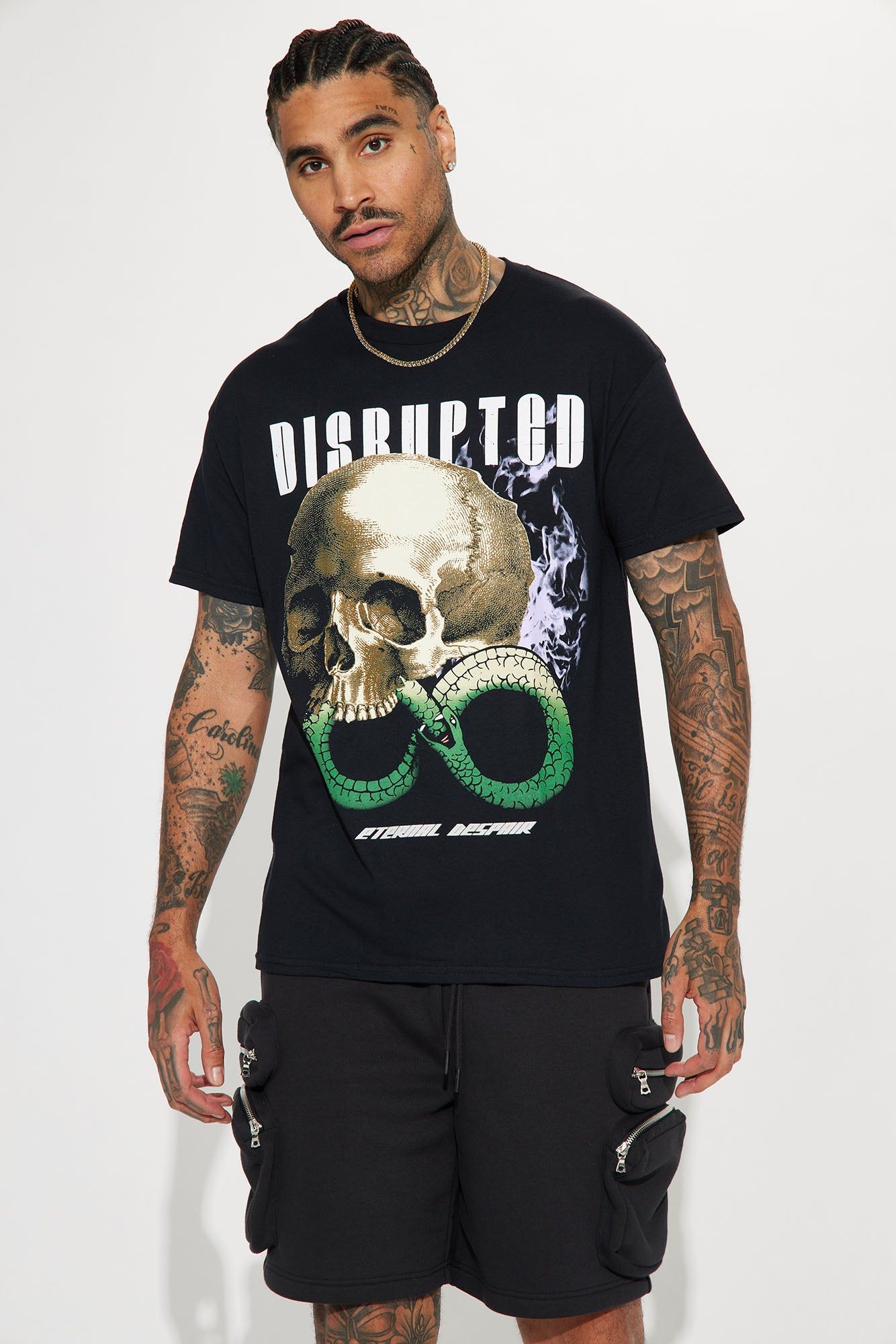 Disrupted Short Sleeve Tee - Black sold by Fashion Nova