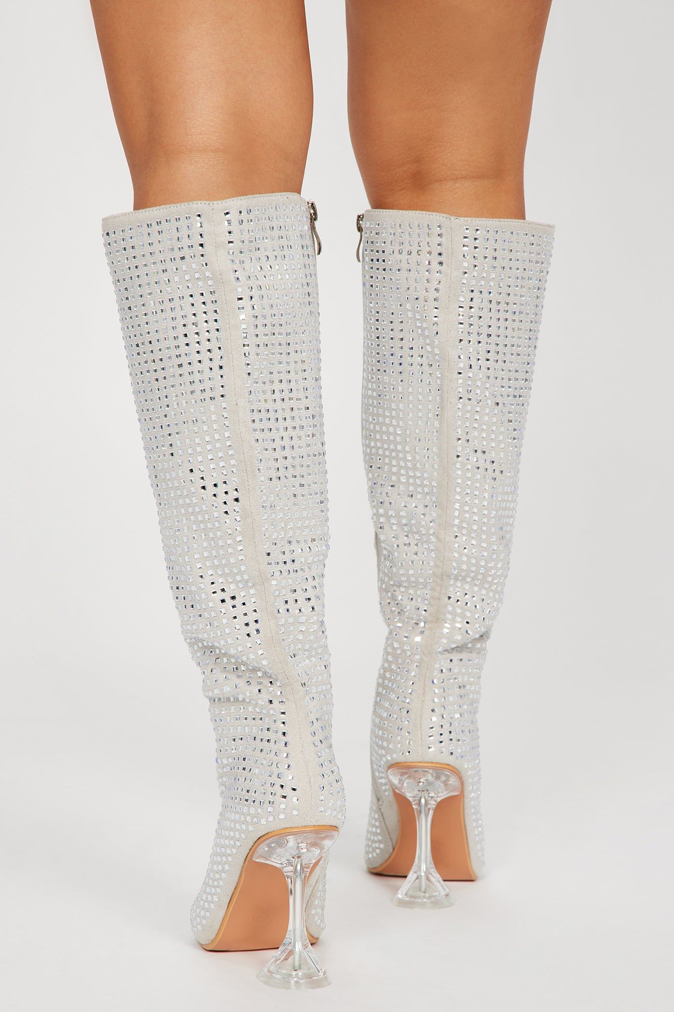 More Of Me Knee High Heeled Boots - Silver sold by Fashion Nova product image thumbnail 4