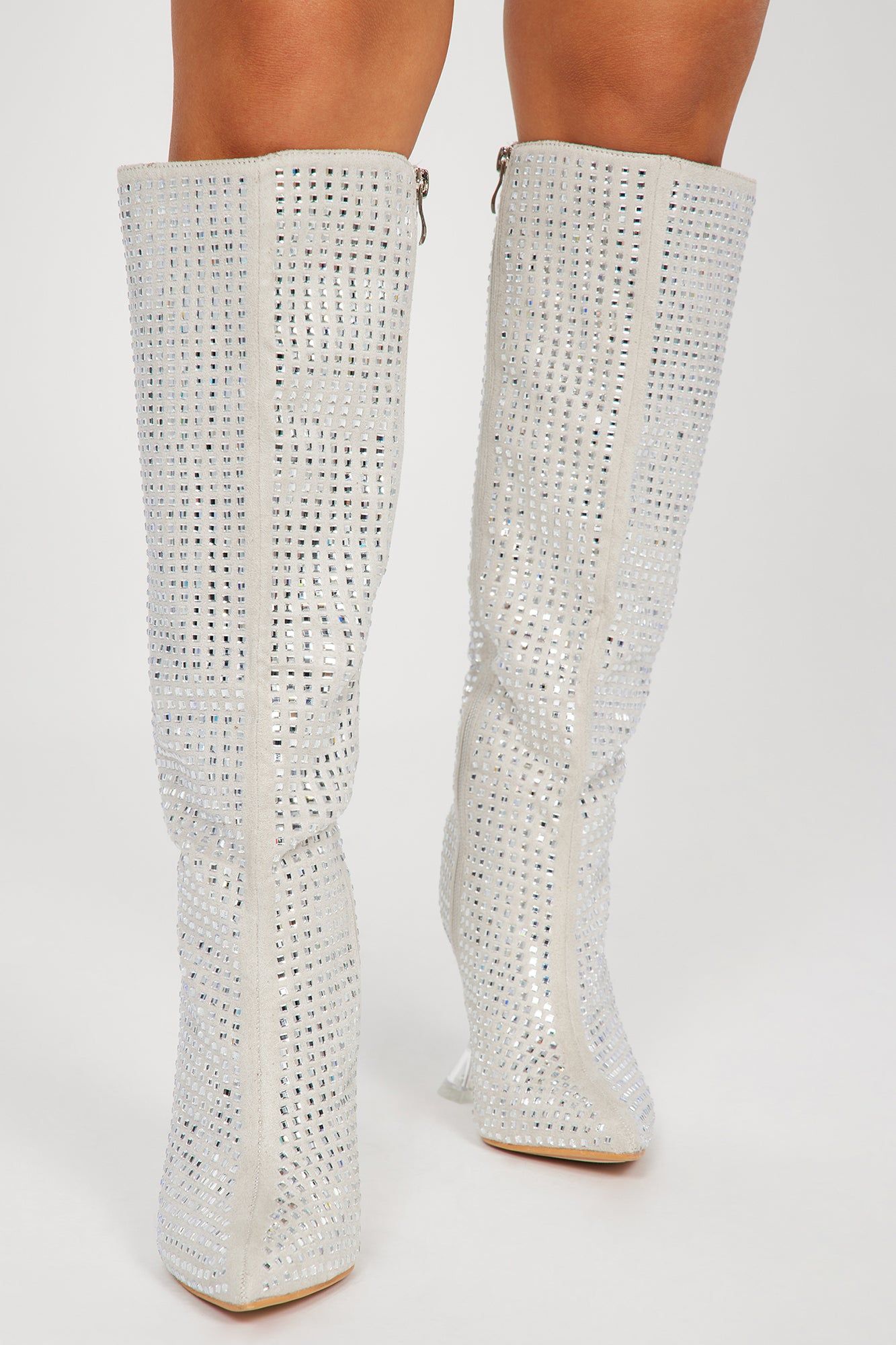More Of Me Knee High Heeled Boots - Silver sold by Fashion Nova product image thumbnail 2