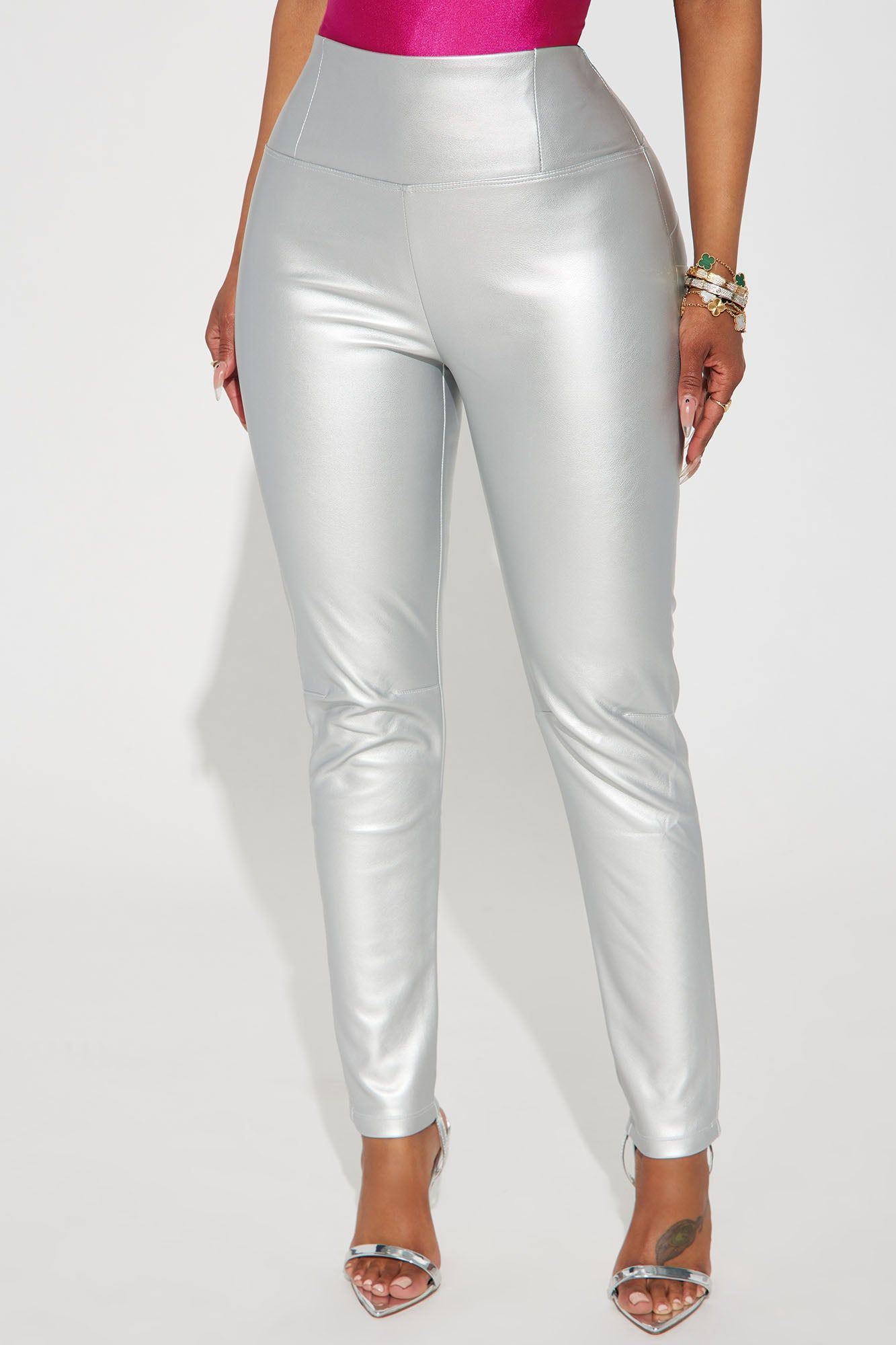 On Your Radar Metallic Legging - Silver sold by Fashion Nova product image thumbnail 2