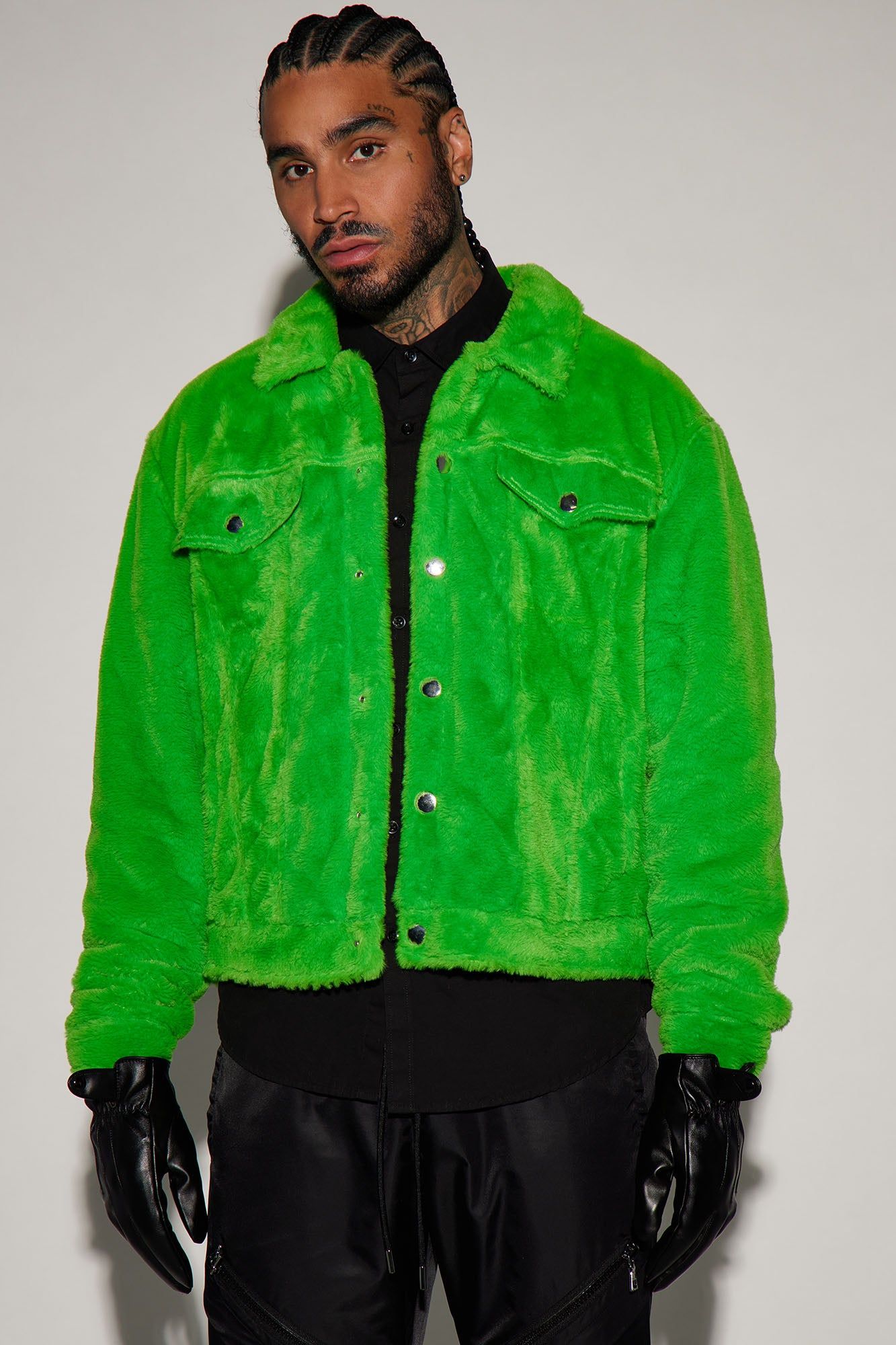 Hey Ma Fur Trucker Jacket - Green sold by Fashion Nova