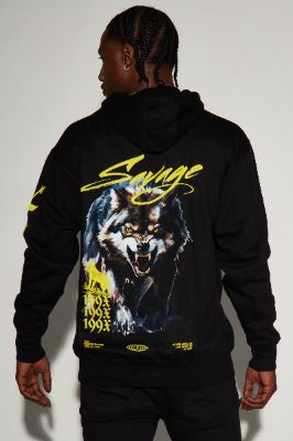 Savage Wolf Hoodie - Black sold by Fashion Nova