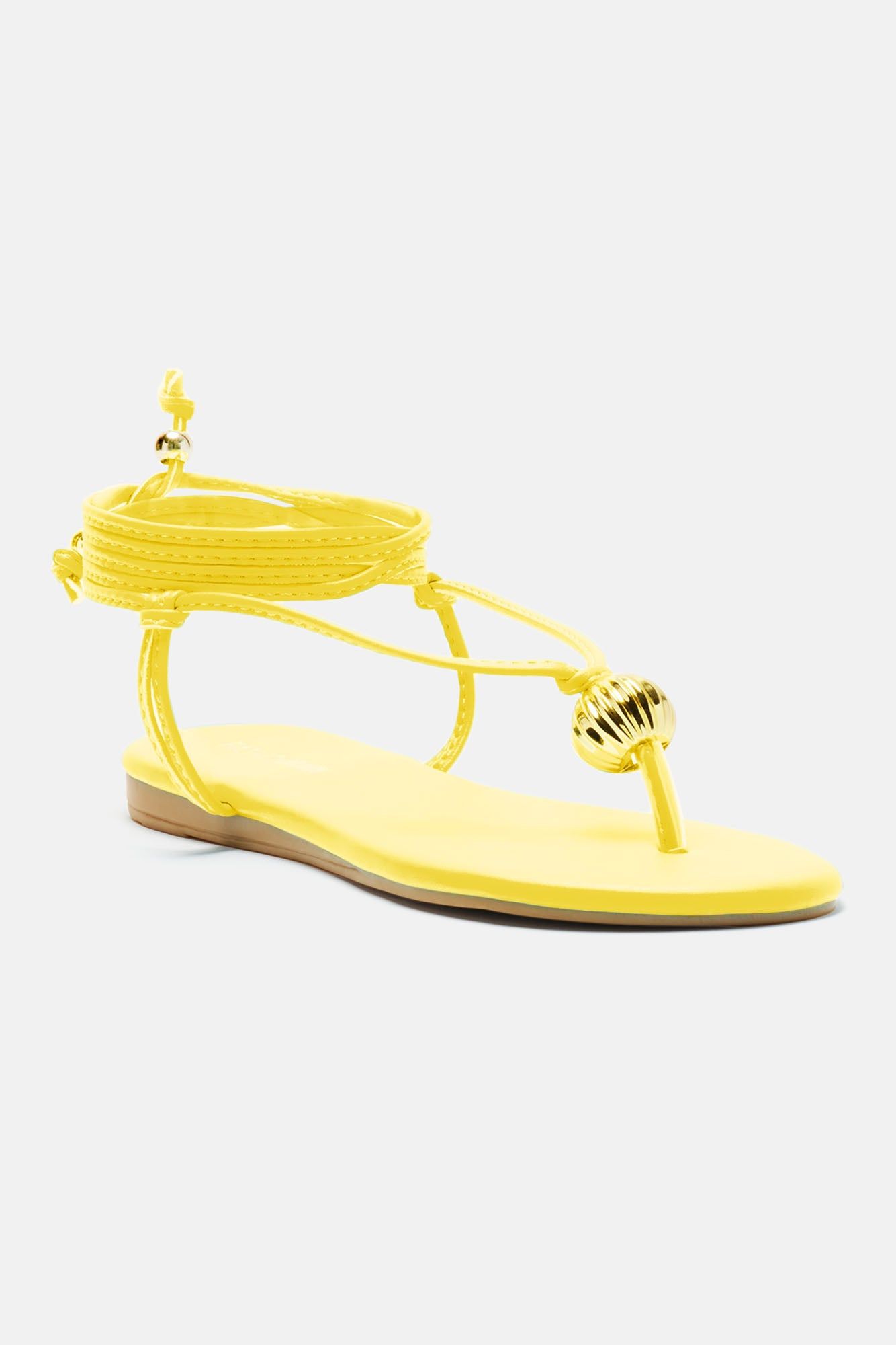 Kacie Flat Sandals - Yellow sold by Fashion Nova product image thumbnail 2