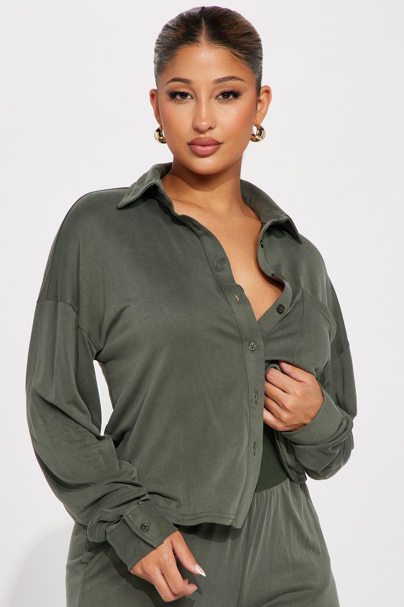 Taylor Super Soft Pant Set - Olive sold by Fashion Nova product image thumbnail 2