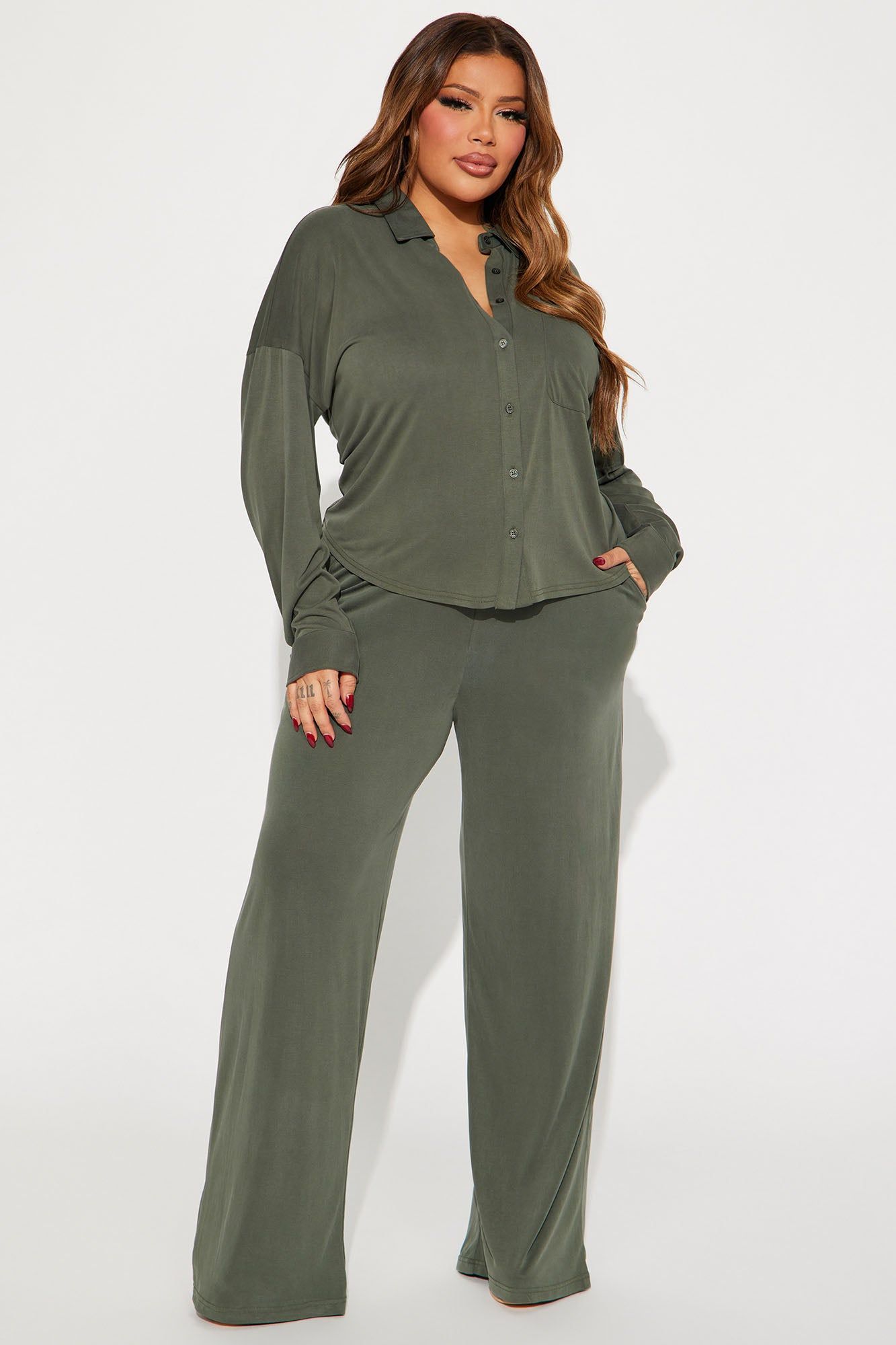 Taylor Super Soft Pant Set - Olive sold by Fashion Nova product image thumbnail 4