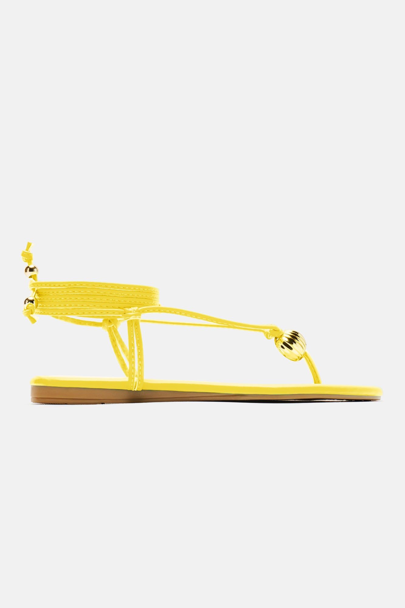 Kacie Flat Sandals - Yellow sold by Fashion Nova product image thumbnail 5
