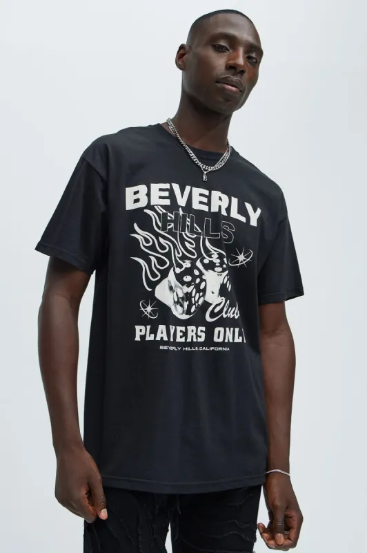 Beverly Hills Club Players Only Short Sleeve Tee - Black sold by Fashion Nova