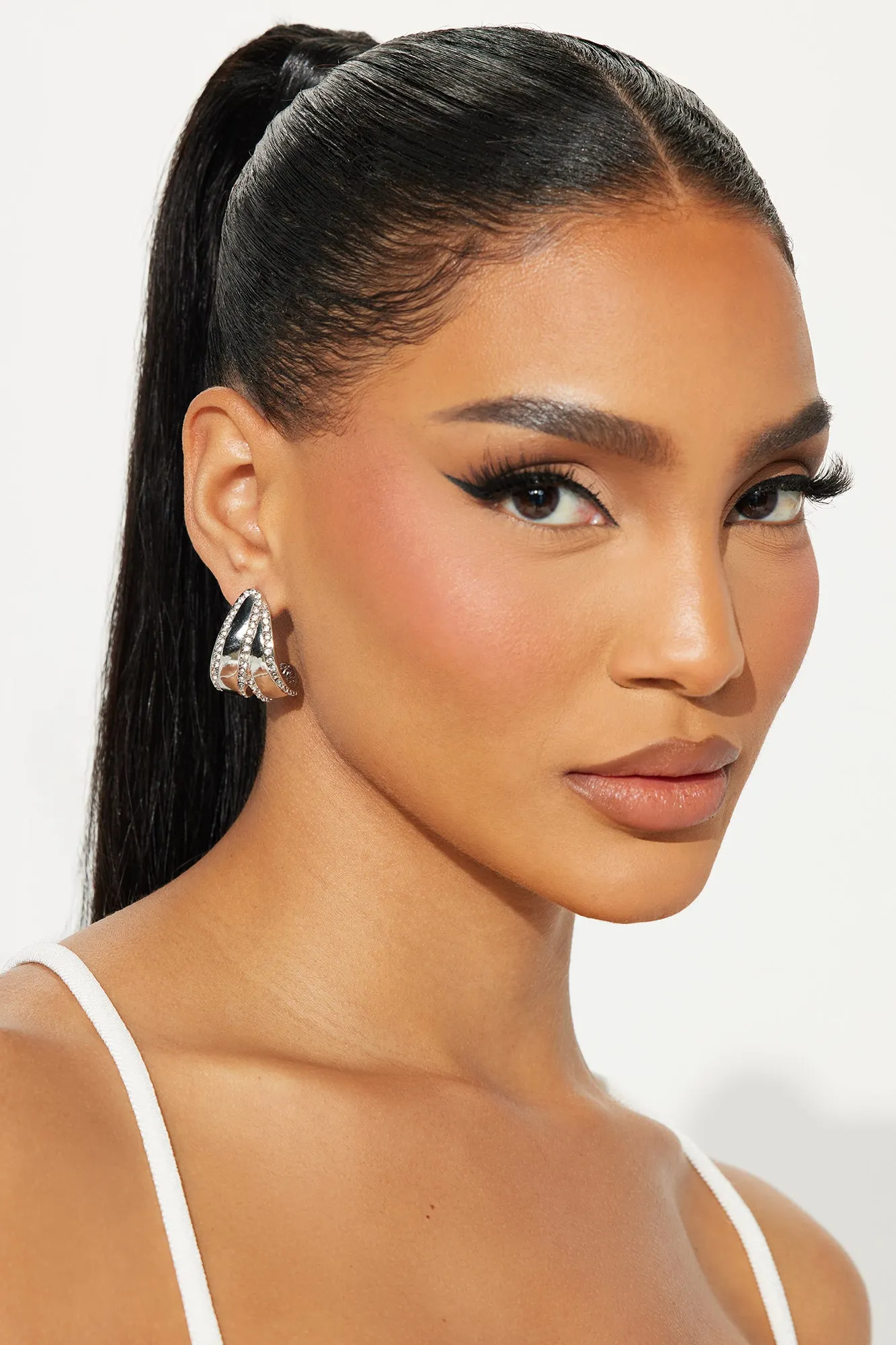 Urban Vogue Hoop Earrings - Silver sold by Fashion Nova product image thumbnail 2