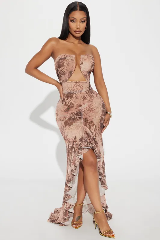 Rita Mesh Midi Dress - Leopard sold by Fashion Nova