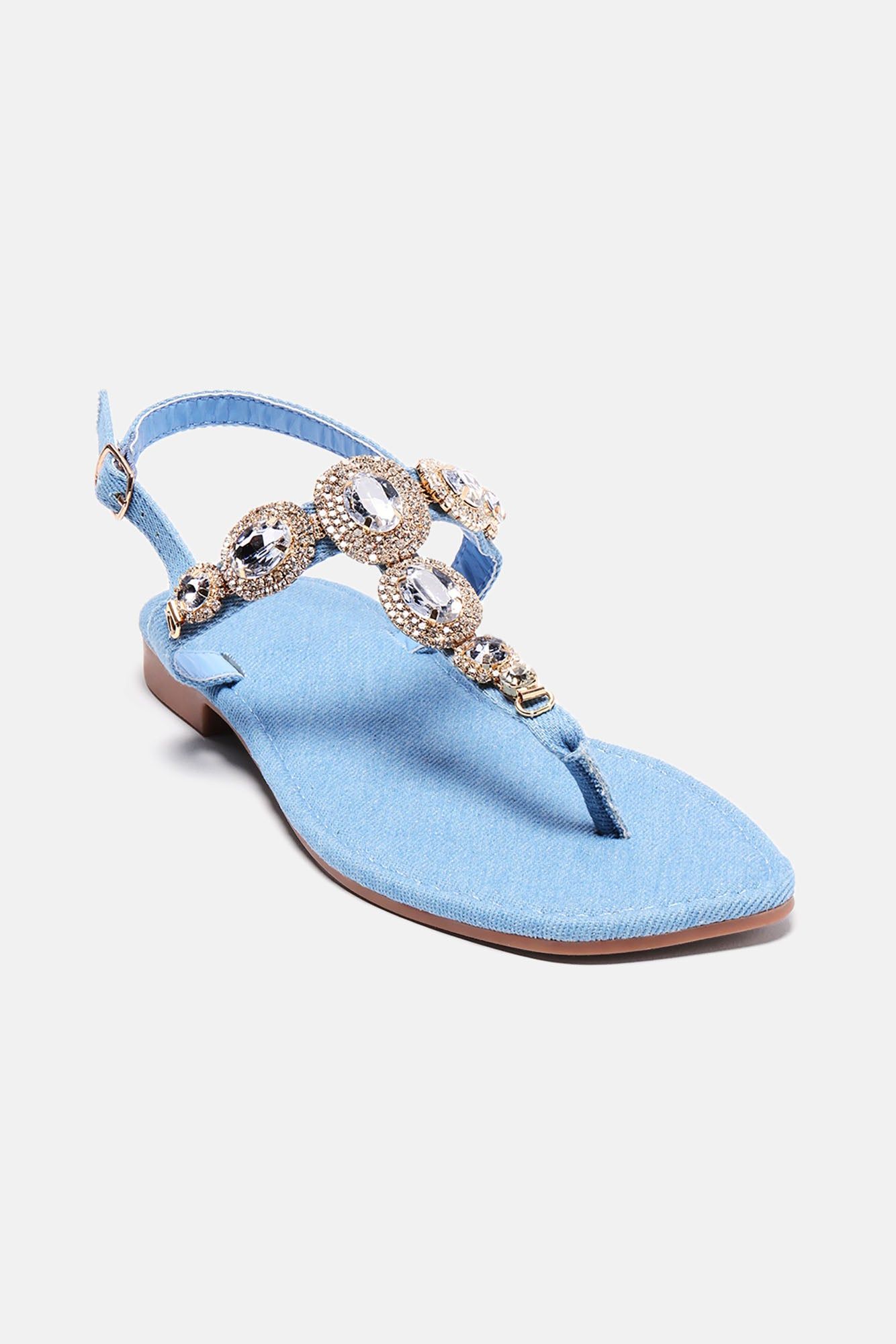 Wish You The Best Embellished Sandals - Denim sold by Fashion Nova product image thumbnail 3