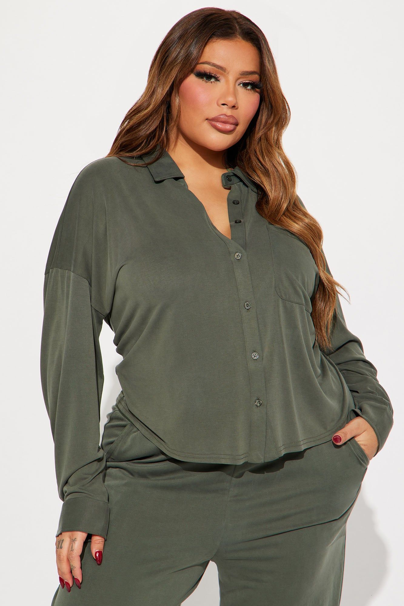 Taylor Super Soft Pant Set - Olive sold by Fashion Nova product image thumbnail 5