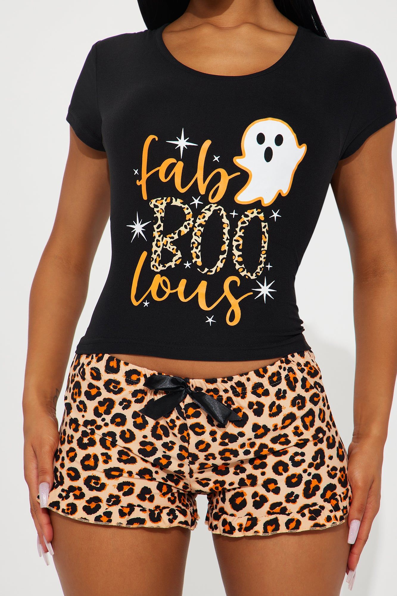 Extra Fabboolous PJ Short Set - Black/combo sold by Fashion Nova product image thumbnail 3