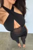 Wilder Mesh Jumpsuit - Black sold by Fashion Nova