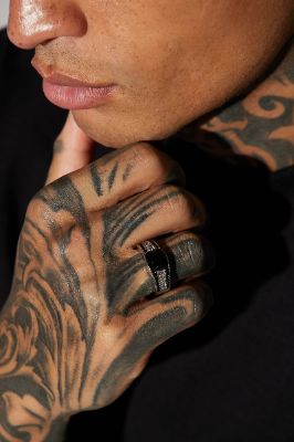 Blacked Out Stainless Ring - Black/Silver sold by Fashion Nova