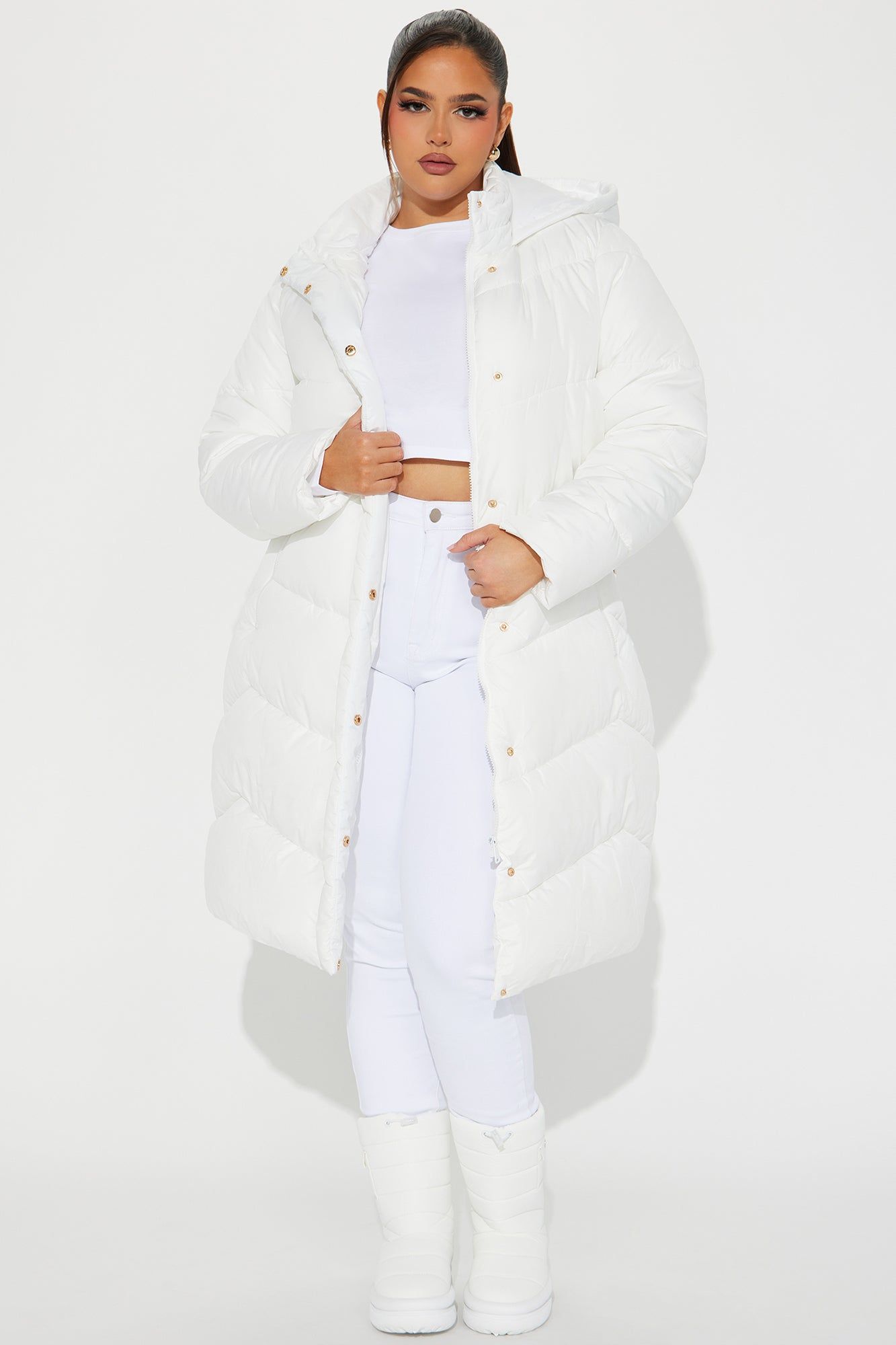 Snow Style Belted Puffer Jacket - White sold by Fashion Nova product image thumbnail 7