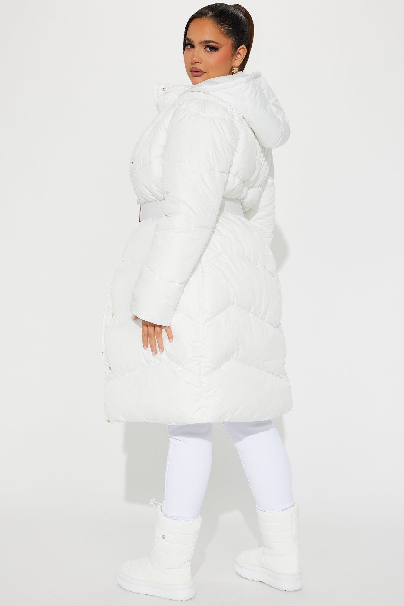 Snow Style Belted Puffer Jacket - White sold by Fashion Nova product image thumbnail 8