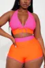 Carleta Boyshort 2 Piece Bikini - Pink/combo sold by Fashion Nova