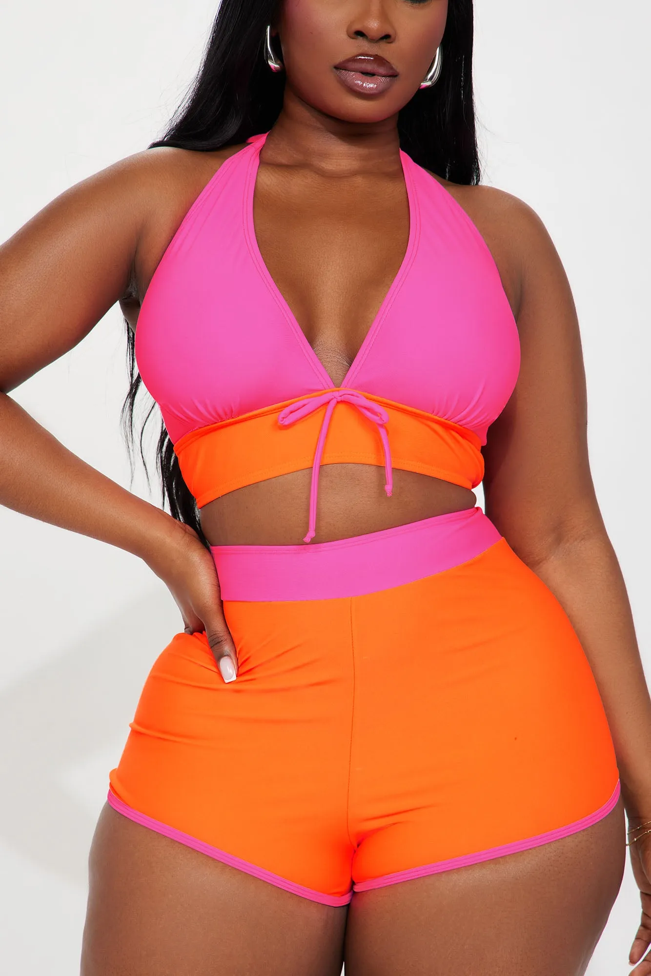 Carleta Boyshort 2 Piece Bikini - Pink/combo sold by Fashion Nova product image thumbnail 5