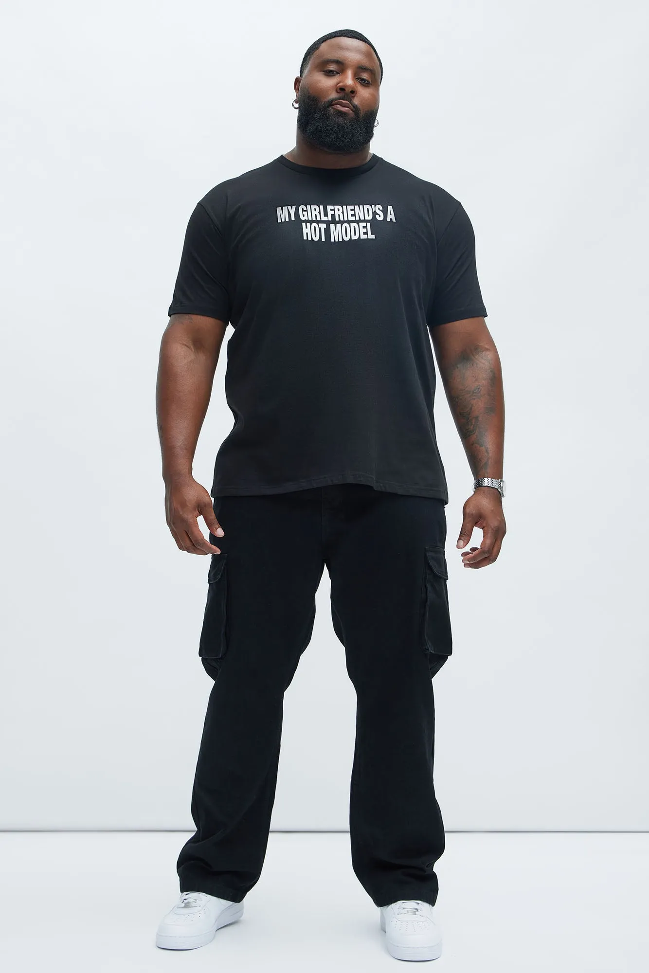 My Girlfriend's A Hot Model Short Sleeve Tee - Black sold by Fashion Nova product image thumbnail 5