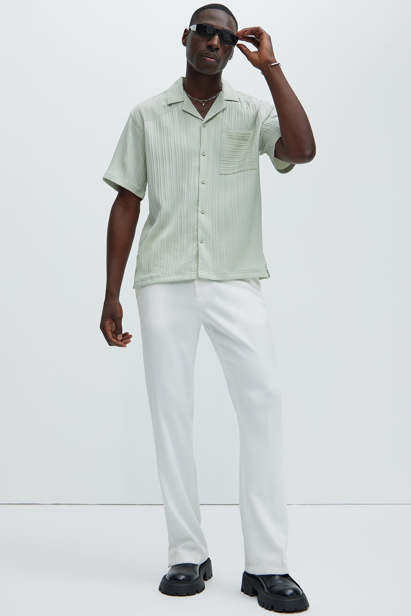 Dobby Textured Shirt - Sage sold by Fashion Nova product image thumbnail 2