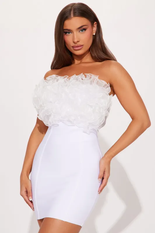 Harper Bandage Mini Dress - White sold by Fashion Nova