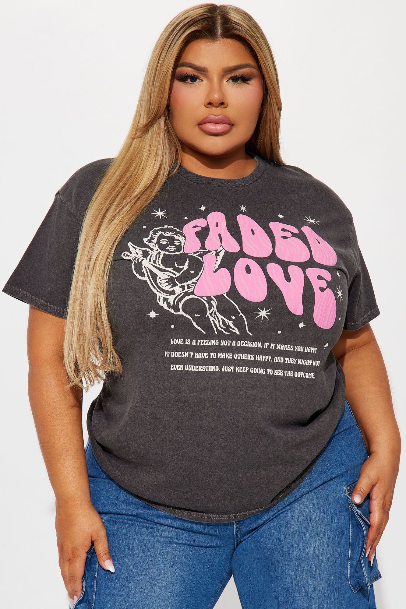 Faded Love Washed Graphic Tee - Charcoal sold by Fashion Nova product image thumbnail 4