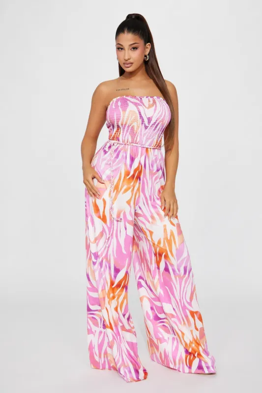 Wild Love Jumpsuit - Pink/combo sold by Fashion Nova
