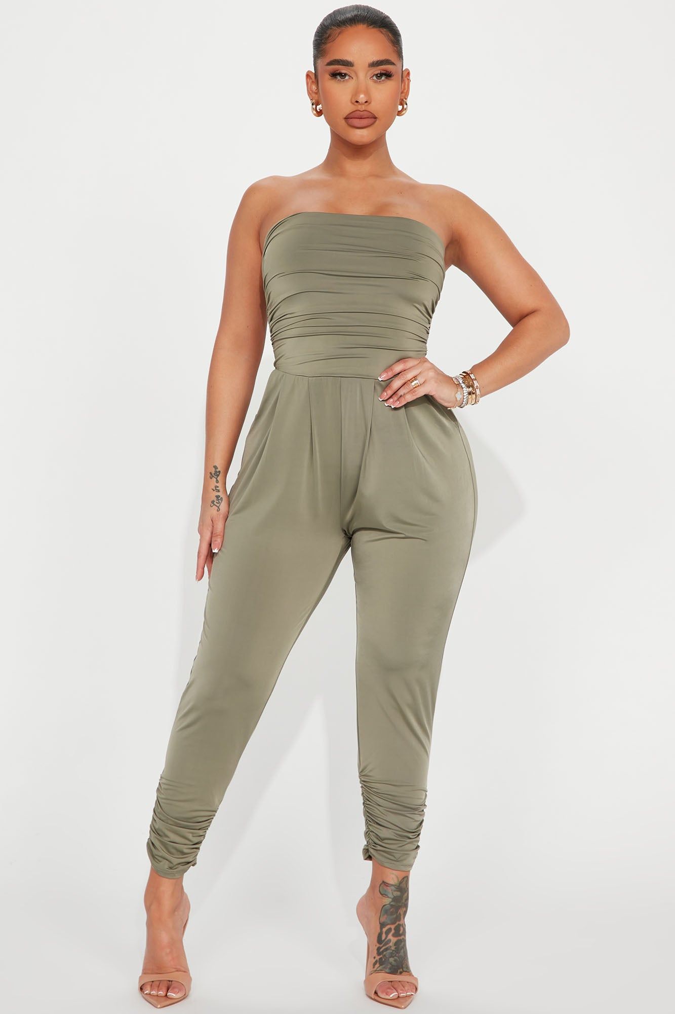 Kelli Jumpsuit - Sage sold by Fashion Nova