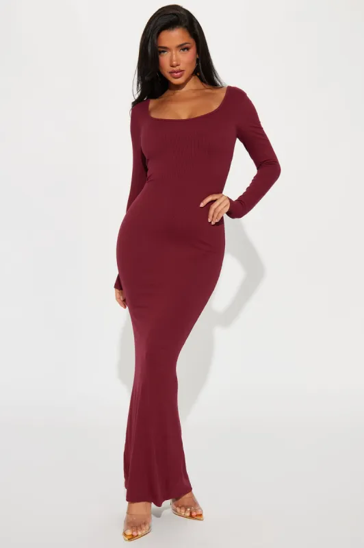 Ava Shapewear Maxi Dress - Wine sold by Fashion Nova