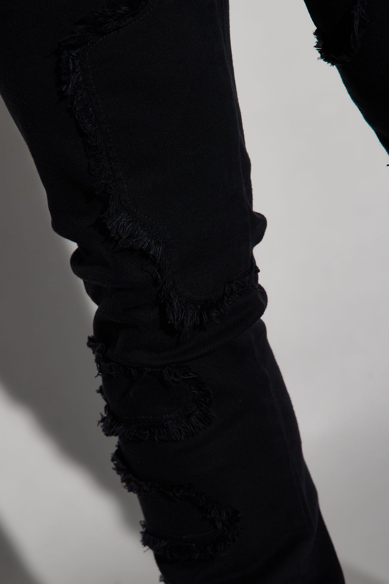 Fray Paneled Stacked Skinny Flared Pants - Black sold by Fashion Nova product image thumbnail 4