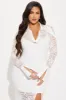 Alice Collar Lace Maxi Dress - White sold by Fashion Nova