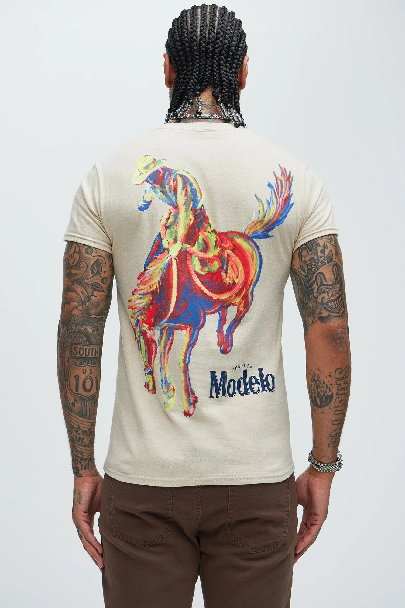 Modelo Rodeo Short Sleeve Tee - Sand sold by Fashion Nova