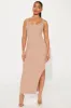 Meli Ribbed Maxi Dress - Taupe sold by Fashion Nova