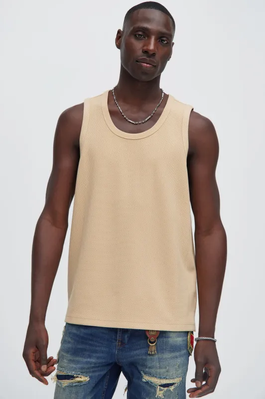 Kamryn Textured Tank Top - Tan sold by Fashion Nova