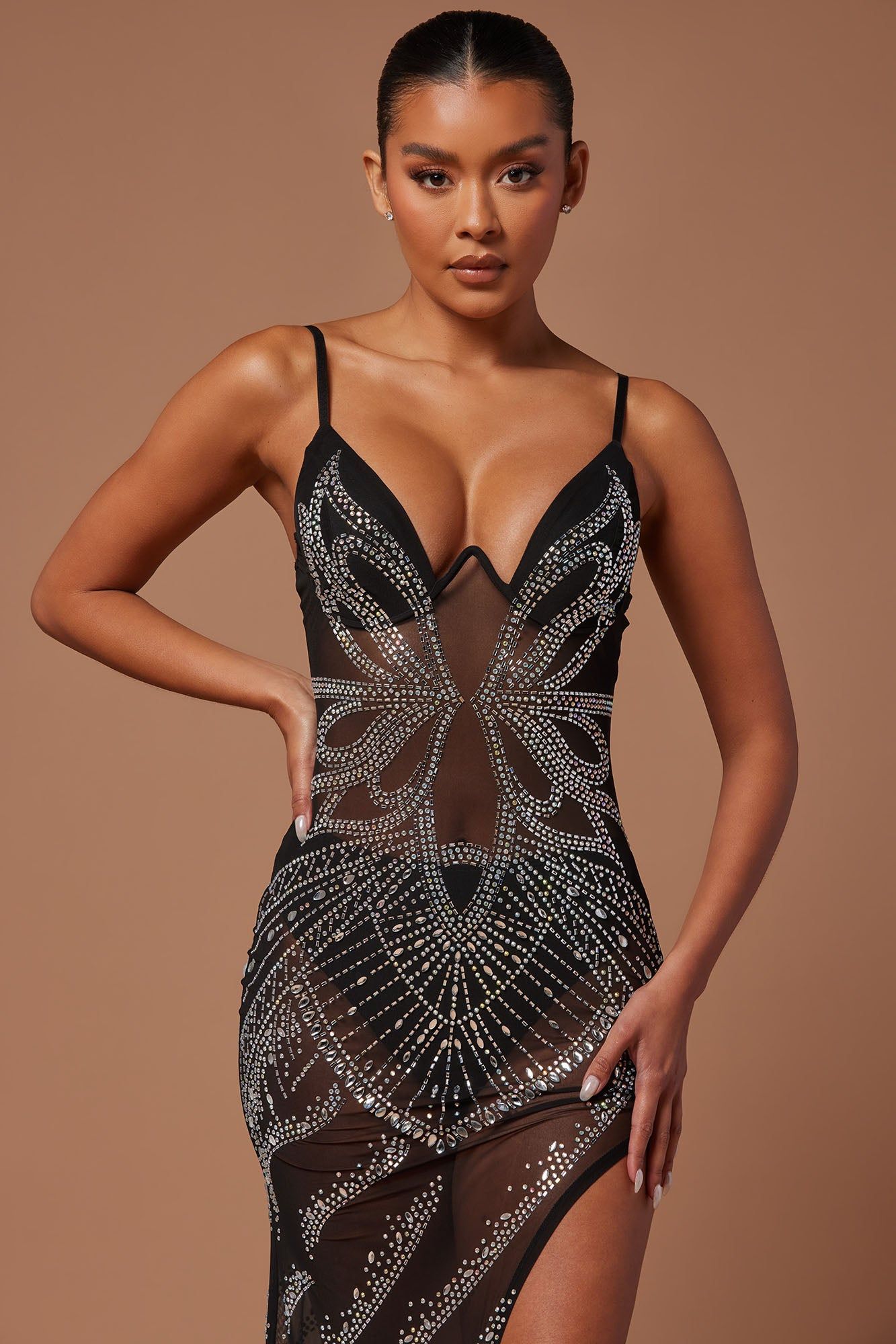 Night To Remember Embellished Gown - Black sold by Fashion Nova product image thumbnail 2