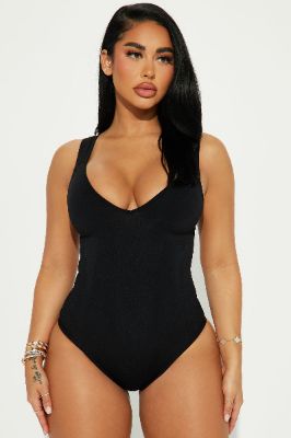 Hugging My Curves Compression Shapewear Bodysuit - Black sold by Fashion Nova