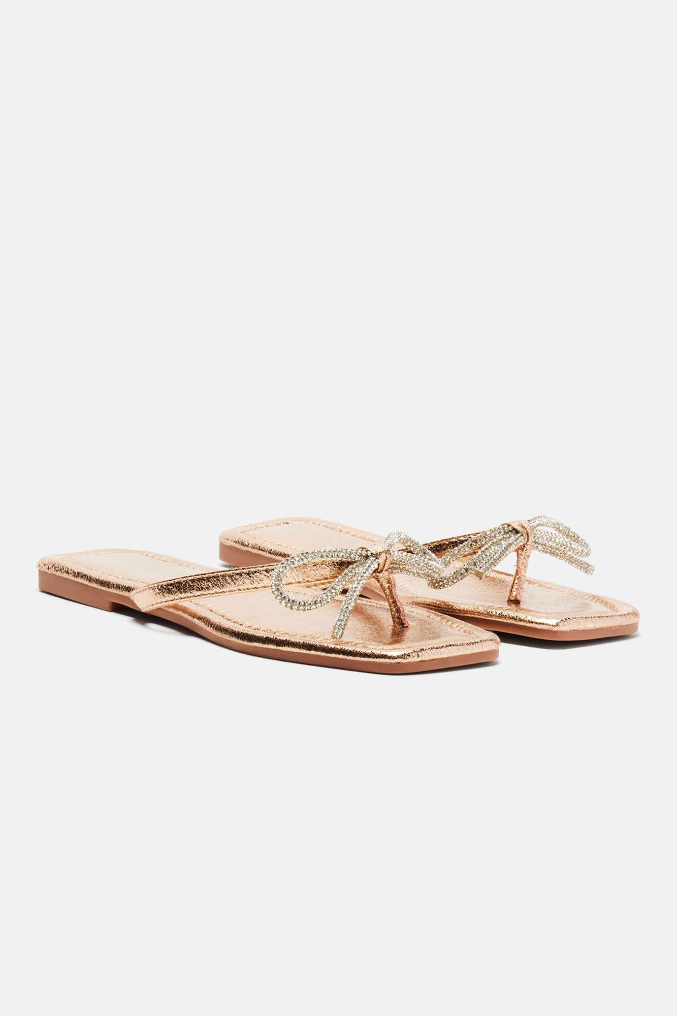 That's My Bestie Flat Sandals - Rose Gold sold by Fashion Nova product image thumbnail 2