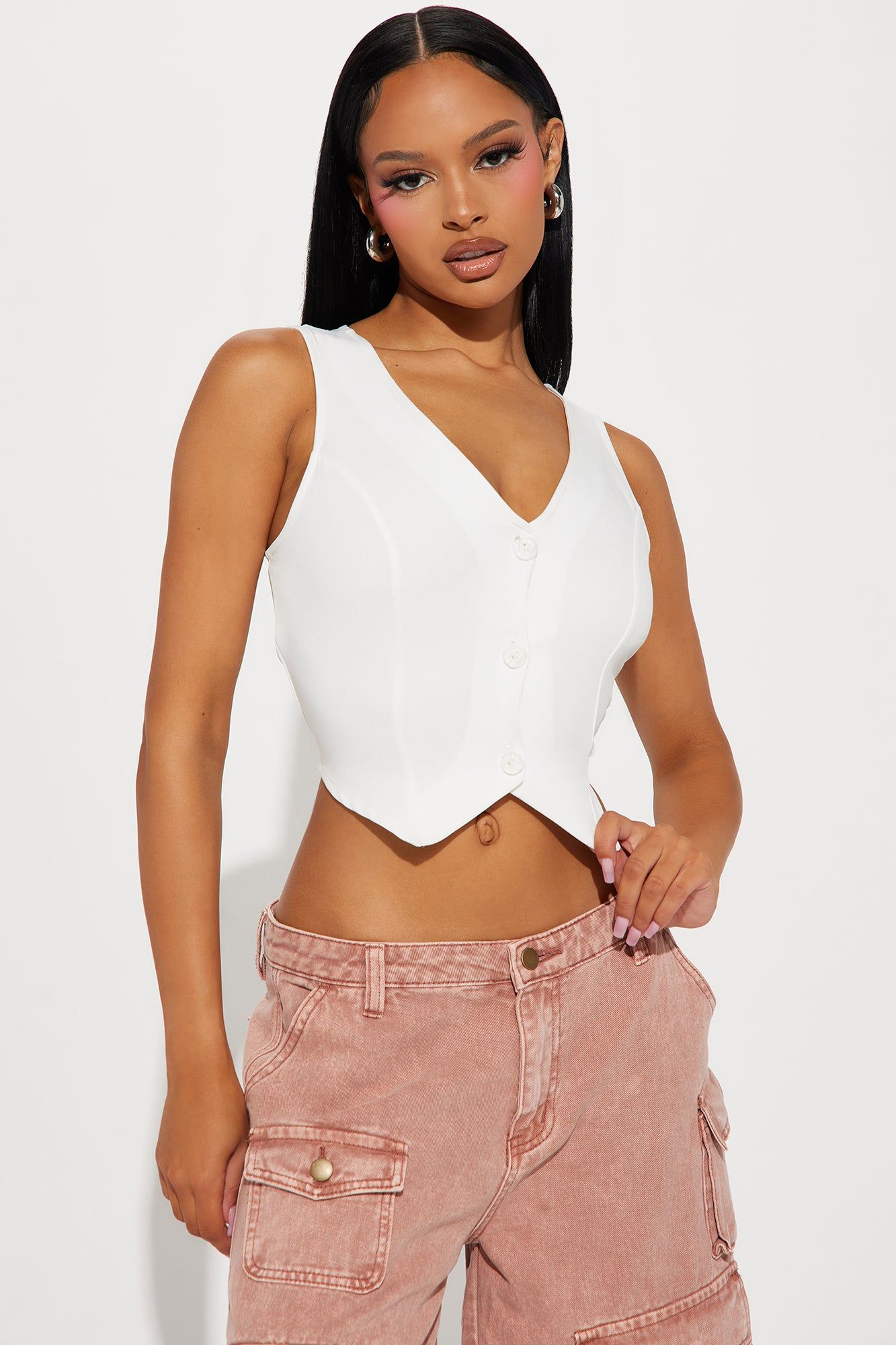 All Around Vest Top - White sold by Fashion Nova